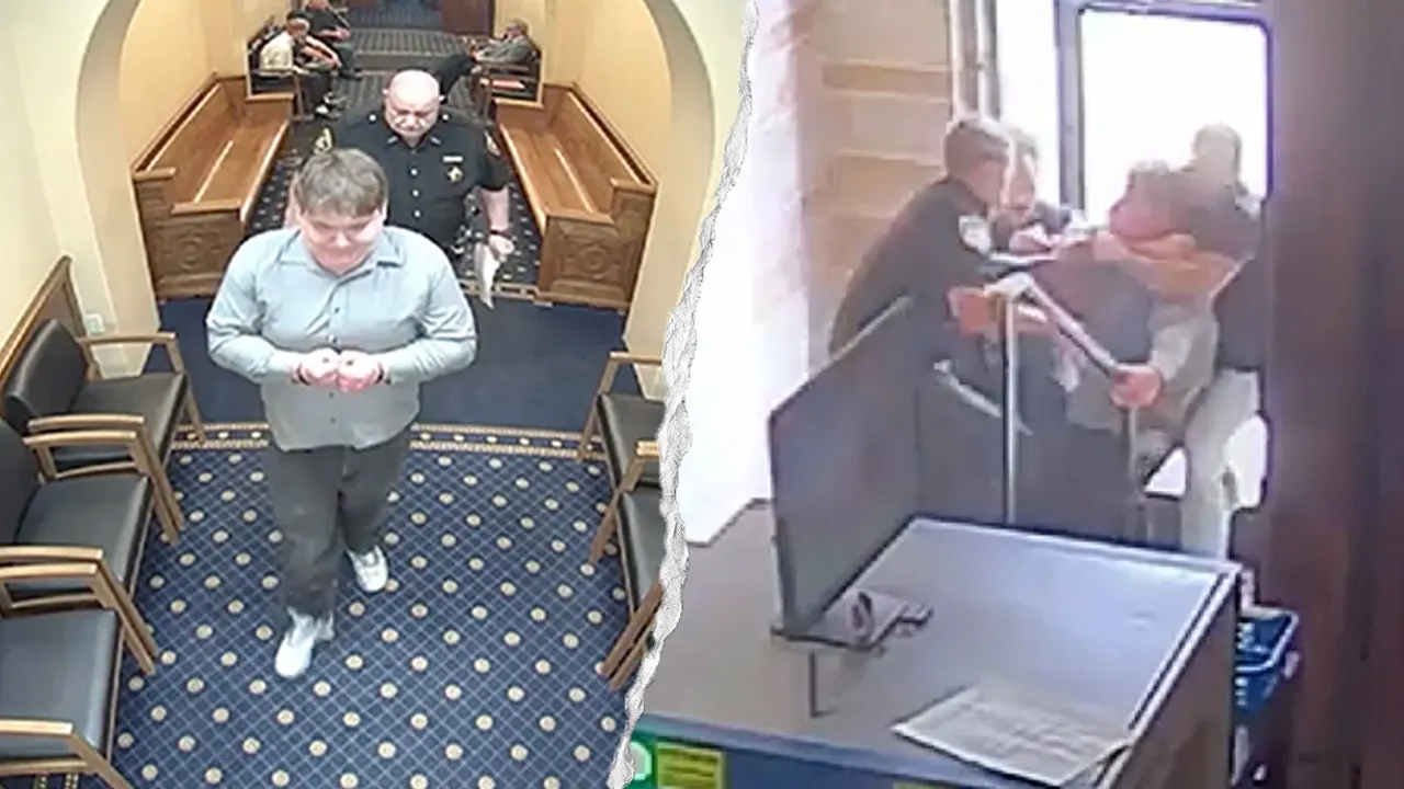 ВИДЕО: Заключенный в наручниках освободился, ударил заместителя шерифа в ходе попытки побега из суда